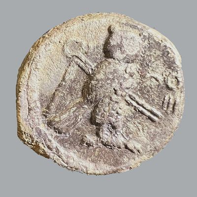 Tyre, 4th century BCE. Silver Stater, 8.33 gr. Obv: Melkart holding bow riding hippocamp to 