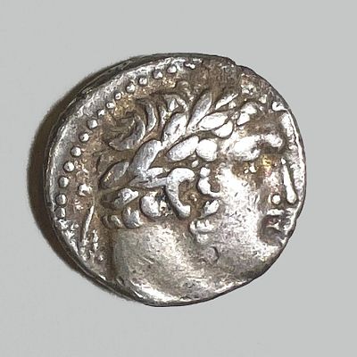 Half Silver Tyre Shekel, Year 36 CE. 7.07 gr. Obv: Head of Melqart to r. laureate. Rev: Eagle 