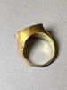 An Early Roman Gold Ring Set with a Gem Depicting a Pair of Parallel Horns of Planty. 2nd Image - 2