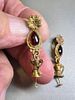 A Pair of Hellenistic Gold Earrings set with Granates. 2nd - 1st century BCE. 4.93 gr. In very Image - 1