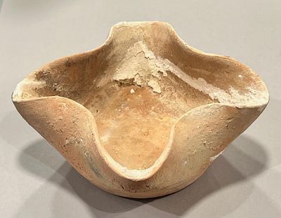 A Canaanite Terracotta Oil Lamp for 4 Flames. Middle Bronze Age, 1830 - 1550 BCE. 16.0 cm in 