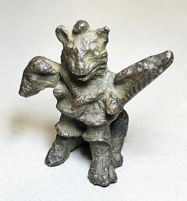 A Bronze Figurine of Cerberos, the 3 Headed Dog of Hades. Roman Period, 2nd - 3rd century CE. 