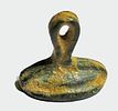 A Cast Bronze Pendant-Seal. . Iron Age II, 8th - 7th century BCE. 19.4 mm high. Depicting Image - 1