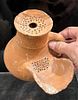 A Terracotta “Beer” Jug. Iron Age II, 8th-7th century BCE. 16.8 cm high. With perforated mouth Image - 2