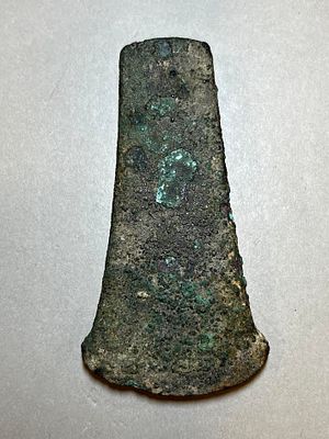 A Chalcolithic Copper Axe. 4th Millennium BCE. 11.6 cm; 501 gr. In Very Good condition.