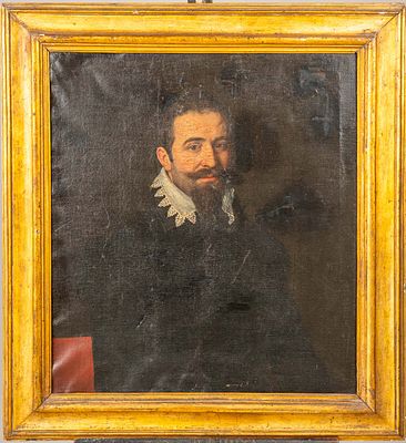 School of Mantova around 1600, portrait of a gentleman. In elegant dress. Oil on canvas. 