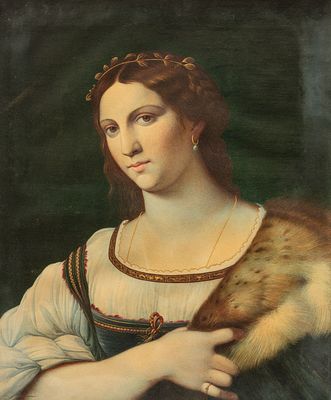 Sebastiano del Piombo (1485-1547)-follower, lady portrait. Watercolour on paper laid down on 