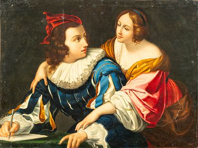 Giovanni Martinelli (1600-1659)-taste, couple. Oil on canvas. 48 x 63,5 cm.