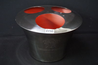 GROTE CHAMPAGNEKOELER VOOR 3 FLESSEN - Met spreuk van Napoleon Bonaparte - H: 26 cm - Diameter: 