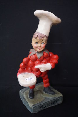 PUBLICITAIR BEELD IN GIPS - Polychroom - Vintage stijl - "MATERNE" - H: 49 cm