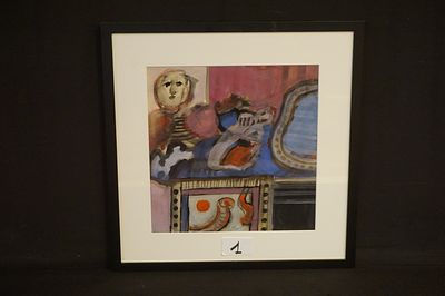 JAN COBBAERT (1909 - 1995) - "de zoete rust" - aquarelle - gesigneerd - 35 x 34 cm