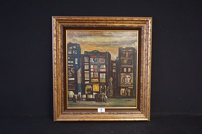 GUSTAVE SOREL (1905 - 1981) - "toeloop" - schilderij op paneel - gesigneerd - achteraan 