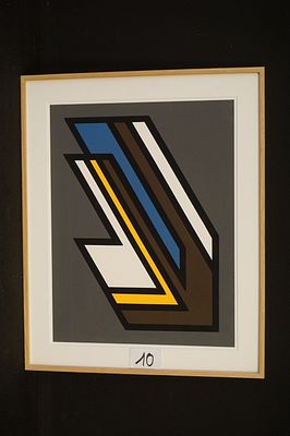 GUY VANDENBRANDEN (1926 - 2014) - "geometrische compositie" - gouache - achteraan gesigneerd - 