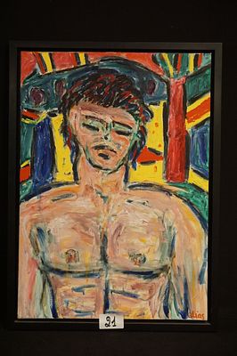 ETIENNE ELIAS (1936 - 2007) - "Claude" - olieverf op doek - gesigneerd - acheraan tegengetekend 