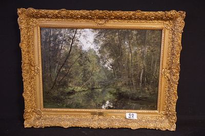 CESAR DE COCK (1823 - 1904) - "L'Epte à Gasny" - olieverf op doek - gesigneerd - gedateerd 1873 