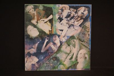 POL MARA (1920 - 1998) - "looking behind a veil" - zijde/olieverf op paneel - achteraan 
