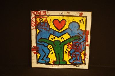 FREDA PEOPLE - pseudoniem van de broers DAVID en JAVIER SALVADOR - "Rare Haring" - acryl on 