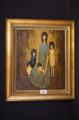 JEF WAUTERS (1927 - 2013) - "Moeder met kind" - olieverf op doek - gesigneerd - 60 x 50 cm