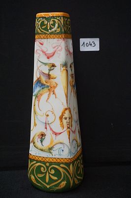 JEROME MASSIER FILS pour VALLAURIS - polychrome vaas in keramiek - handgeschilderd - onderaan