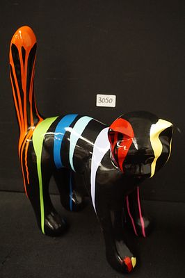 moderne kat in resine - L: 30 cm H: 42 cm