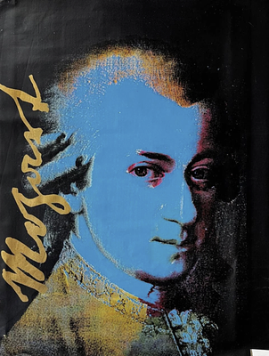 Steve Kaufman "Sak" - Steve Kaufman "Sak" - Silkscreen on canvas - Mozart - 128x103 Cm. Steve