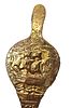 Brass Fireplace Bellows with Embossed Sailing Ship Design. A brass fireplace bellows with an Image - 1
