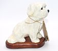 Metzler Bros. Joy To The World Paper Mache Maltese Dog Figurine. A cream/off-white paper mache Image - 2