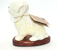 Metzler Bros. Joy To The World Paper Mache Maltese Dog Figurine. A cream/off-white paper mache Image - 5