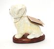 Metzler Bros. Joy To The World Paper Mache Maltese Dog Figurine. A cream/off-white paper mache Image - 6