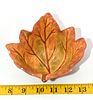 Two Ceramic Fall Harvest Leaf Dishes. Two ceramic leaf-shaped dishes, one green and one Image - 2