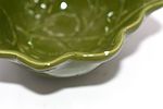 Two Ceramic Fall Harvest Leaf Dishes. Two ceramic leaf-shaped dishes, one green and one Image - 8