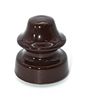 One Vintage Dark Brown Glazed Ceramic Insulator. A dark brown, glazed ceramic insulator Image - 1