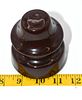 One Vintage Dark Brown Glazed Ceramic Insulator. A dark brown, glazed ceramic insulator Image - 2