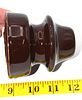 One Vintage Dark Brown Glazed Ceramic Insulator. A dark brown, glazed ceramic insulator Image - 3