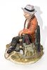 Flambo Porcelain Old Man Hobo Figurine with Birds. A single ceramic figurine, approximately 8.5 Image - 4