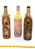 Three Handmade Decorative Bottles. Three decorative bottles, approximately 12 inches tall, two Image - 1