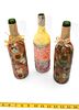 Three Handmade Decorative Bottles. Three decorative bottles, approximately 12 inches tall, two Image - 2