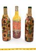 Three Handmade Decorative Bottles. Three decorative bottles, approximately 12 inches tall, two Image - 3
