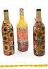 Three Handmade Decorative Bottles. Three decorative bottles, approximately 12 inches tall, two Image - 4