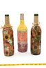 Three Handmade Decorative Bottles. Three decorative bottles, approximately 12 inches tall, two Image - 6