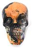 Three Decorative Hydro-Dipped Plastic Skulls. Three decorative skulls, predominantly black Image - 6