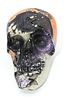 Three Decorative Hydro-Dipped Plastic Skulls. Three decorative skulls, predominantly black Image - 7