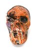 Three Decorative Hydro-Dipped Plastic Skulls. Three hydro dipped plastic skulls predominantly Image - 5