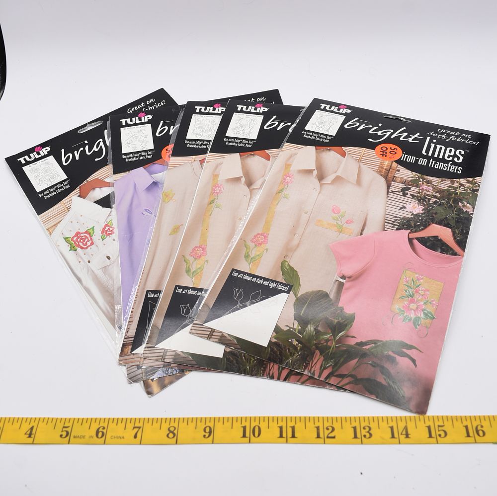 A Set of Tulip bright lines™ Iron-On Transfers, Various Designs. A set of at least five 