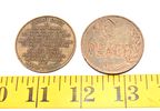 Two Bronze-Toned Boy Scout and Peace Medallions. Two bronze-toned medallions, each approximately Image - 1