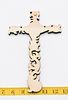 A laser cut wooden Two-Tone Decorative Cross with Scrollwork. An ornate, two-tone decorative Image - 1