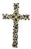 A laser cut wooden Two-Tone Decorative Cross with Scrollwork. An ornate, two-tone decorative Image - 4