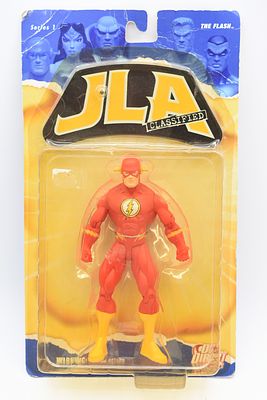 DC Direct The Flash JLA Classified Series 1 Action Figure. A red and yellow "THE FLASH" action 
