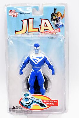 DC Direct JLA Classified Series 2 Superman (Blue) Action Figure. A blue and white DC Direct JLA 