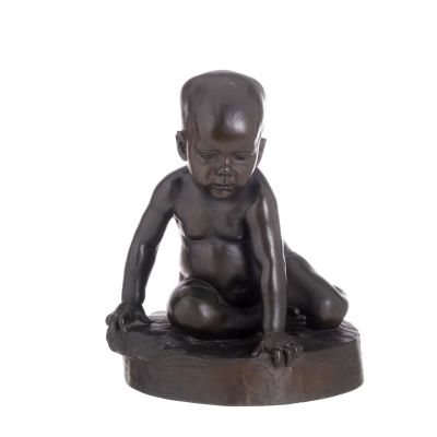 ANT&Oacute;NIO TEIXEIRA LOPES (1866-1942). "Raquel". Escultura em bronze. Assinada, com carimbo 